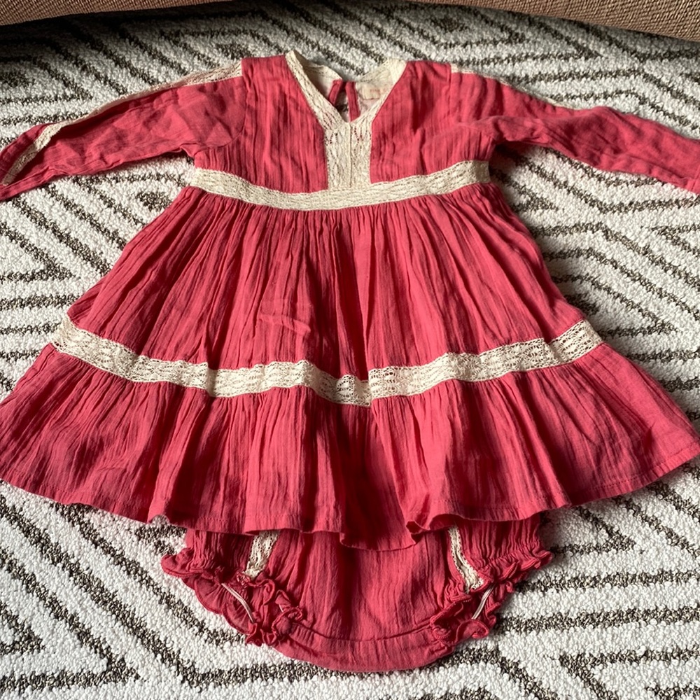 Pink Chicken dress and diaper cover